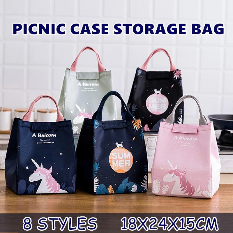 Portable Insulated Thermal Lunch Box Carry Tote Picnic Case Storage Bag 18x24x15cm - E03 (18x24x15cm)