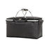 Folding Picnic Basket Insulated Cooler Bag Portable Outdoor Grocery Storage - Grey
