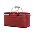 Folding Picnic Basket Insulated Cooler Bag Portable Outdoor Grocery Storage - Grey
