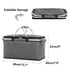 Folding Picnic Basket Insulated Cooler Bag Portable Outdoor Grocery Storage - Navy