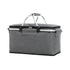 Folding Picnic Basket Insulated Cooler Bag Portable Outdoor Grocery Storage - Navy