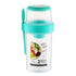 Double Plastic Salad Cup with Fork Sealed Breakfast Container for On-the-Go Meal - 560ml-Green