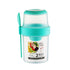 Double Plastic Salad Cup with Fork Sealed Breakfast Container for On-the-Go Meal - 560ml-White