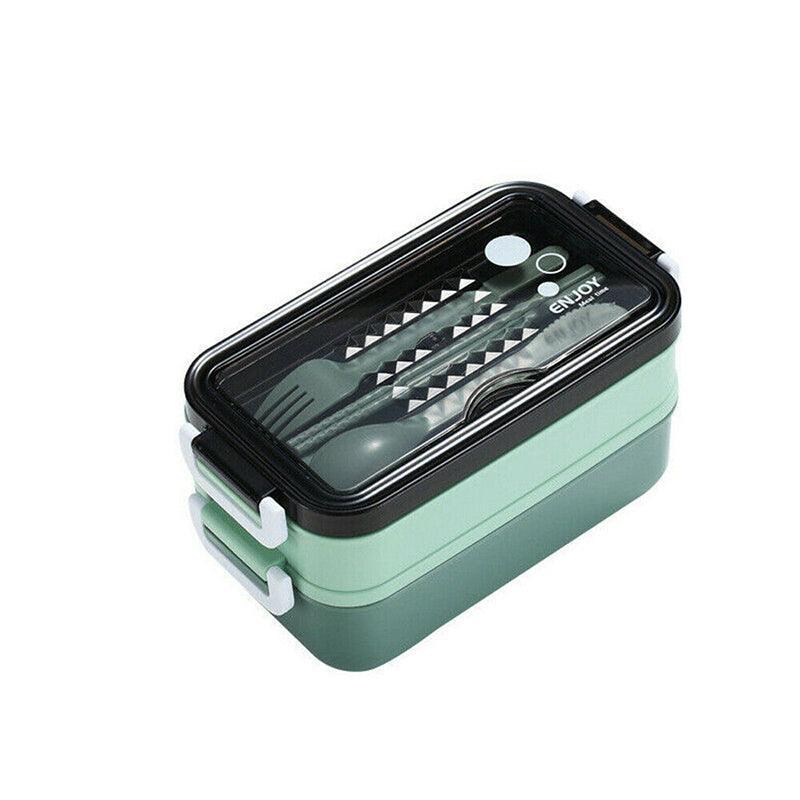 Bento Box Lunch Containers Food Microwave Stainless Portable Dinnerware Au - Blue