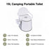 19L Camping Portable Toilet – Outdoor & Indoor Travel Commode Potty with Built-In Tissue Box