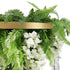 Gold Framed Roof Hanging Disc with Draping Life-Like Wisteria Flowers UV Resistant 60cm