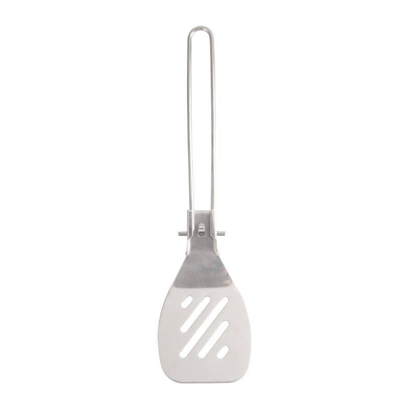 Silver 304 Stainless Steel Folding Camping Spatula  - 2 Pack Compact & Portable Outdoor Cooking Utensils