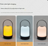 Black Portable LED Table Lamp Rechargeable Touch Dimmable Lantern 3 Colour Modes Night Light for Bedroom Camping Outdoor Dining 20cm