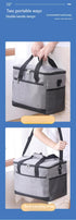 Large 18L Insulated Cooler Bag - Leakproof Thermal Lunch Tote with Shoulder Strap - Heavy Duty Beige Picnic Box for Beach, Camping & Work
