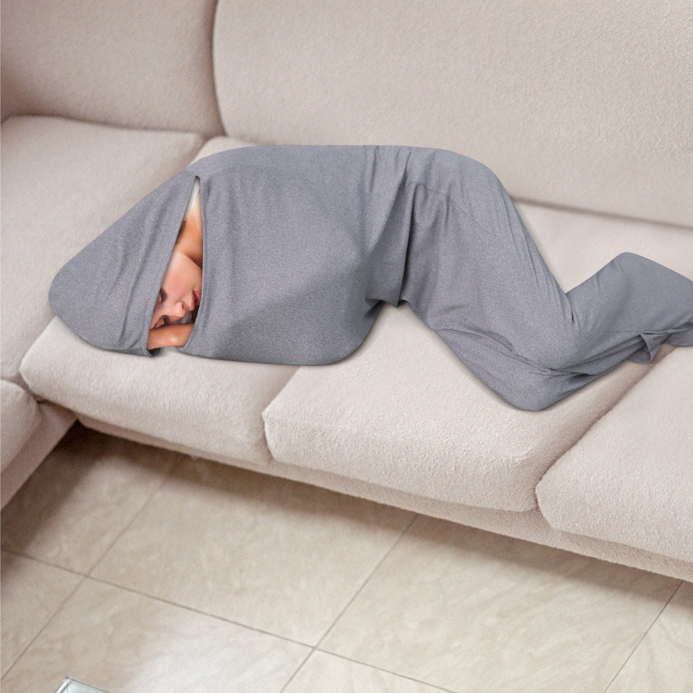 Soft Fleece Wearable Shark Sleeping Bag - Thickened Anti-Kick Warm Onesie and Mobile Sleep Cabin for Adults (L 185*50CM)