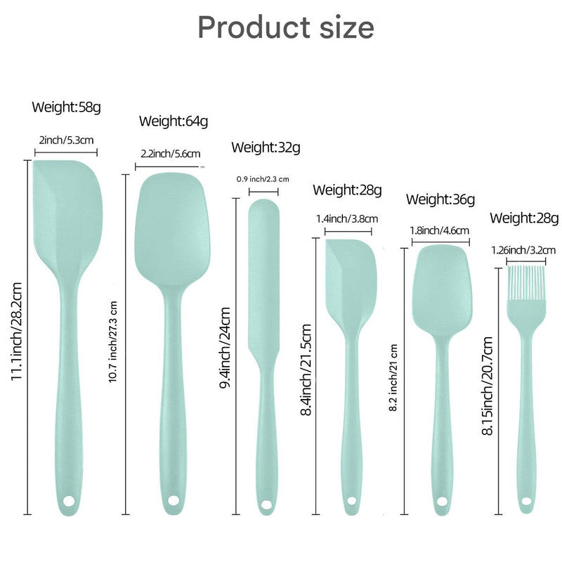 6-Piece Red Silicone Spatula Set – Heat-Resistant, Non-Scratch Kitchen Tools with Integrated Metal Reinforcement, Dishwasher Safe, for Cooking, Mixing, and Baking