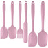 6-Piece Pink Silicone Spatula Set – Heat-Resistant, Non-Scratch Kitchen Tools with Integrated Metal Reinforcement, Dishwasher Safe, for Cooking, Mixing, and Baking