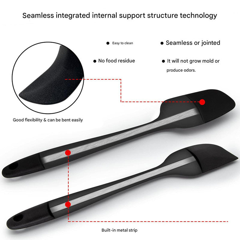 6-Piece Purple Silicone Spatula Set – Heat-Resistant, Non-Scratch Kitchen Tools with Integrated Metal Reinforcement, Dishwasher Safe, for Cooking, Mixing, and Baking