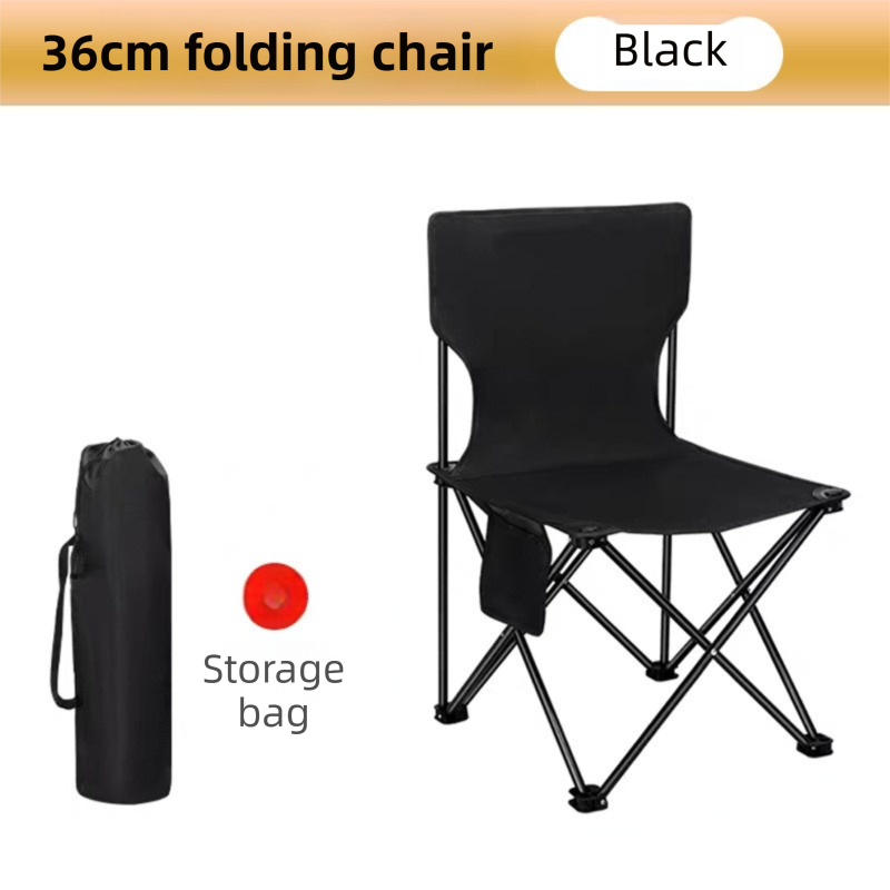 95CM Black Portable Folding Egg Roll Camping Table + 4-Pack 36CM Chairs with Storage Bag & Mesh Net- Heavy-Duty Carbon Steel Picnic Table for 4-6 People