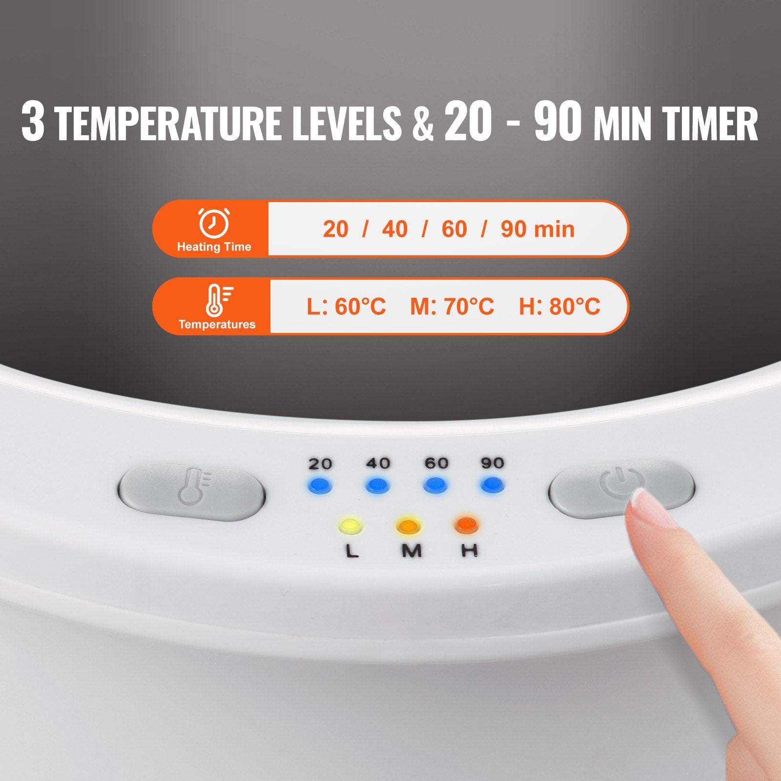 Towel Warmer Bucket, 20L Large Towel Warmer for Bathroom, Auto Shut Off Towel Heater with 4-Level Timer Fits up to Two 40