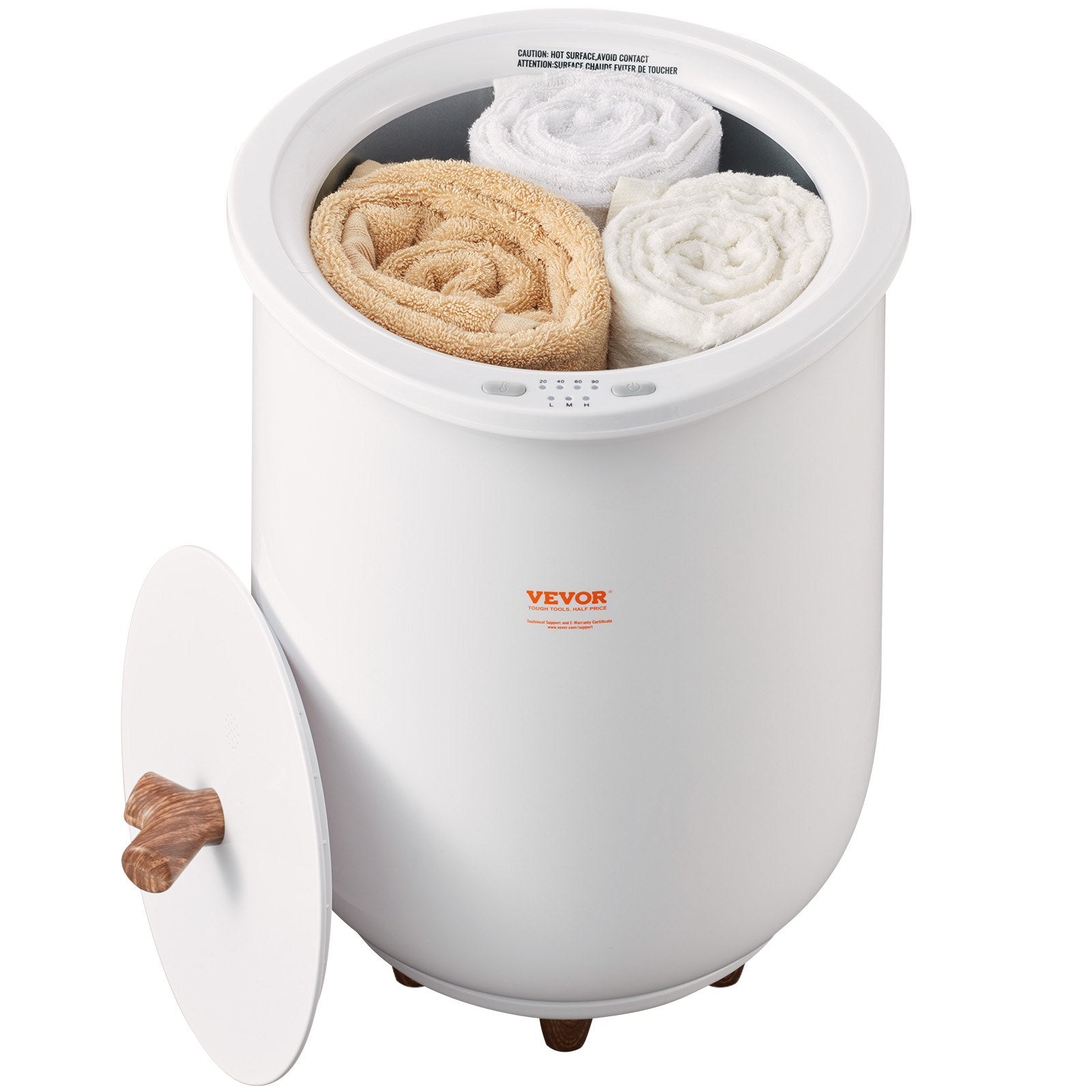 Towel Warmer Bucket, 20L Large Towel Warmer for Bathroom, Auto Shut Off Towel Heater with 4-Level Timer Fits up to Two 40