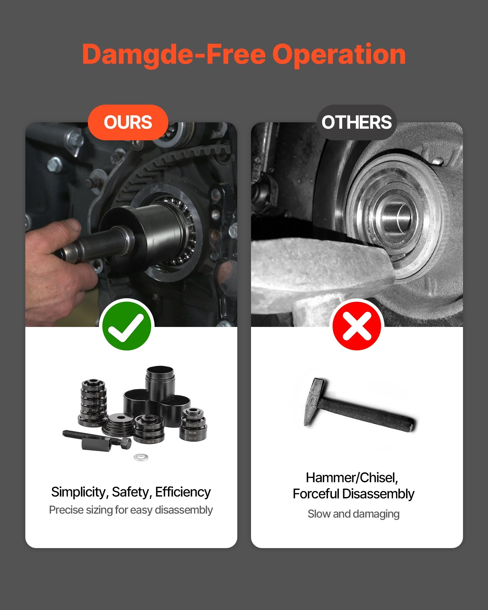 Wheel Bearing Press Kit, 23 PCS FWD Bearing Puller Tools, for Front Wheel Drive Bearing Removal and Installation, Wheel Bearing Tool with Sliding Screw, Bushings, Sleeve Plates, Storage Case