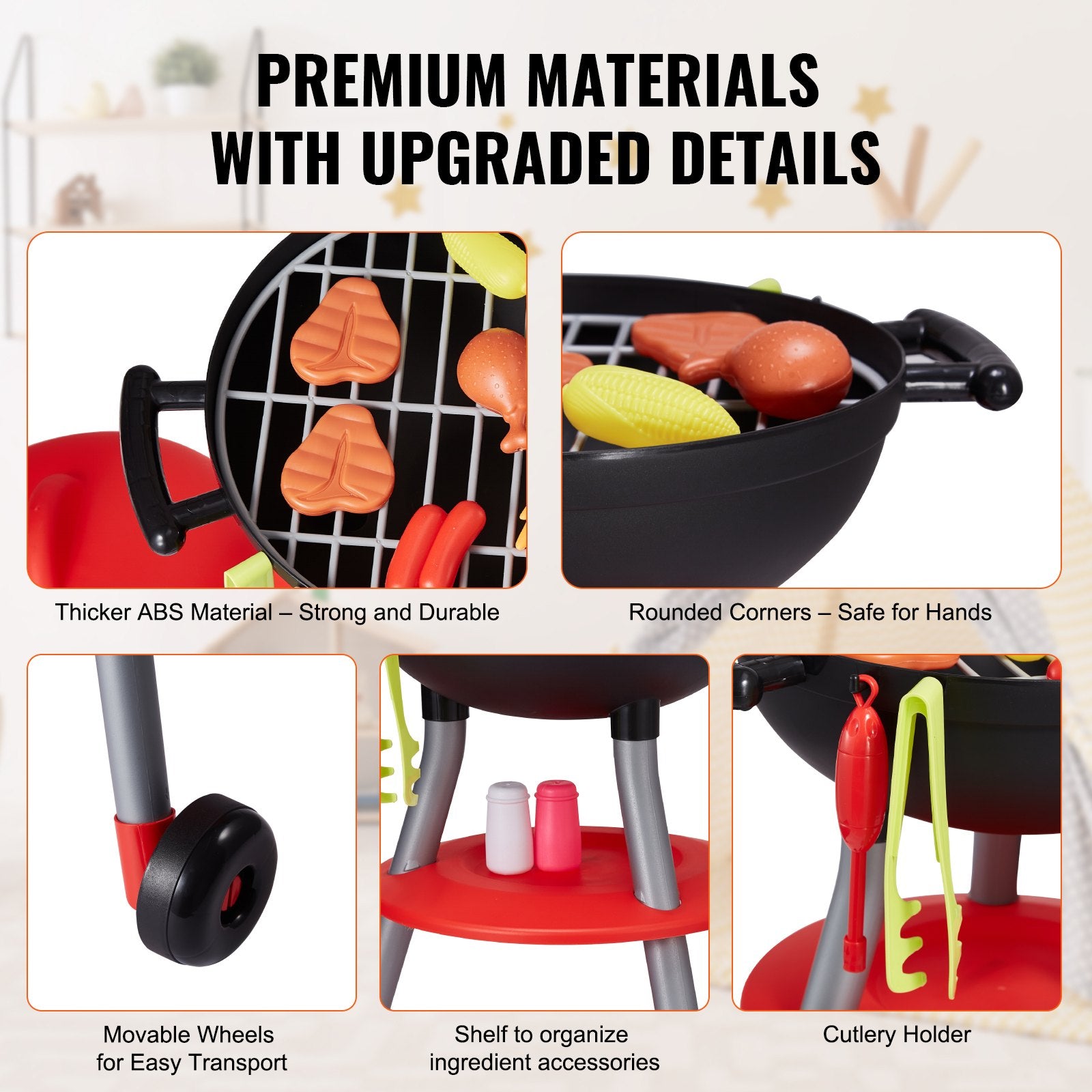 28 PCS BBQ Grill Playset, Kids Toys Kitchen Playset with Sound & Light, Little Chef Play, Interactive Grill Play Food Cooking Playset Barbecue Toy Grill for Toddlers Boys Girls 3-5 Birthday Gift