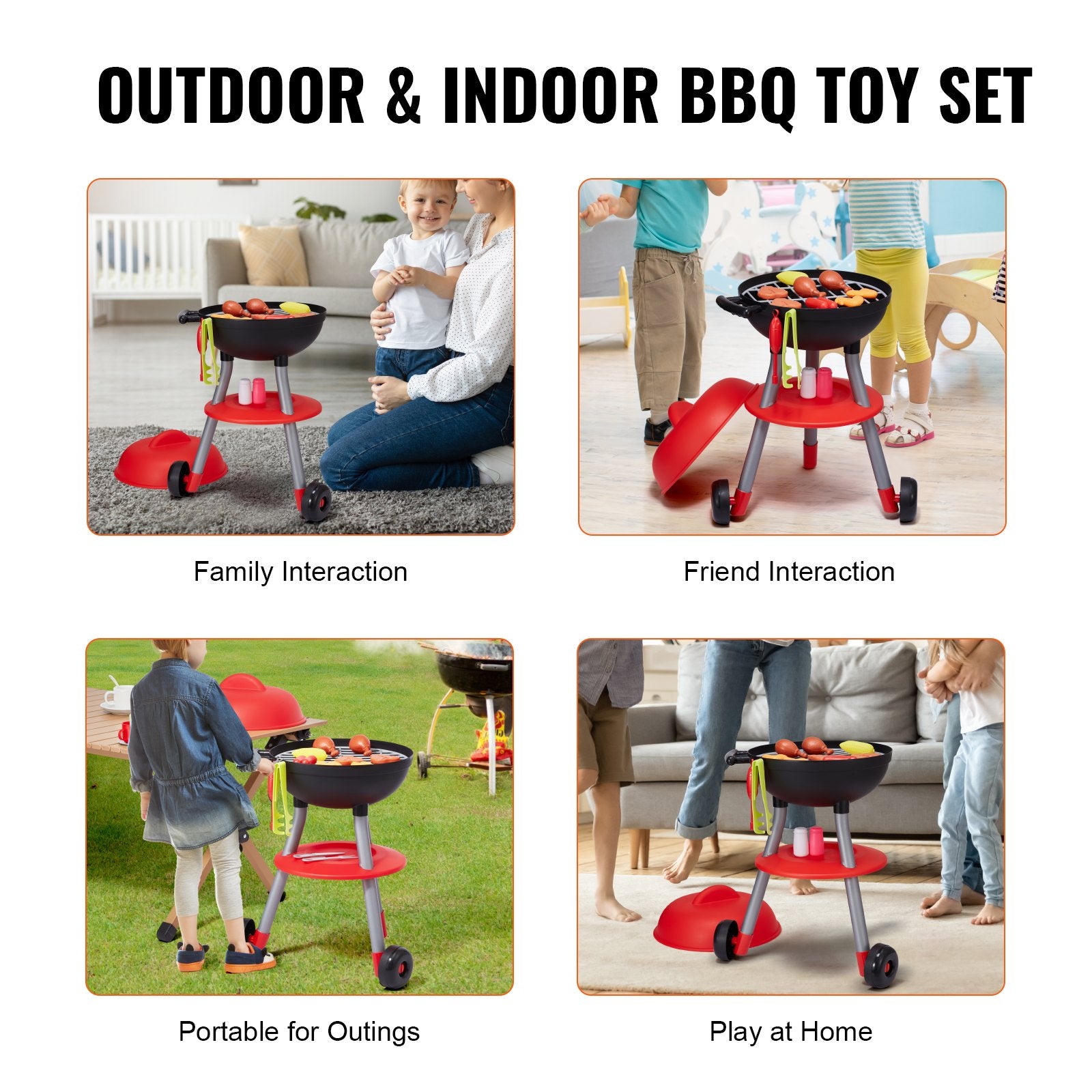 28 PCS BBQ Grill Playset, Kids Toys Kitchen Playset with Sound & Light, Little Chef Play, Interactive Grill Play Food Cooking Playset Barbecue Toy Grill for Toddlers Boys Girls 3-5 Birthday Gift