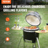 Portable Charcoal Grill, Propane Gas Grills with Cover and Cart, Heavy Duty Stainless Steel BBQ Grill, Mini Smoker for Outdoor Cooking, Barbecue Camping, Picnic, and Backyard, Black