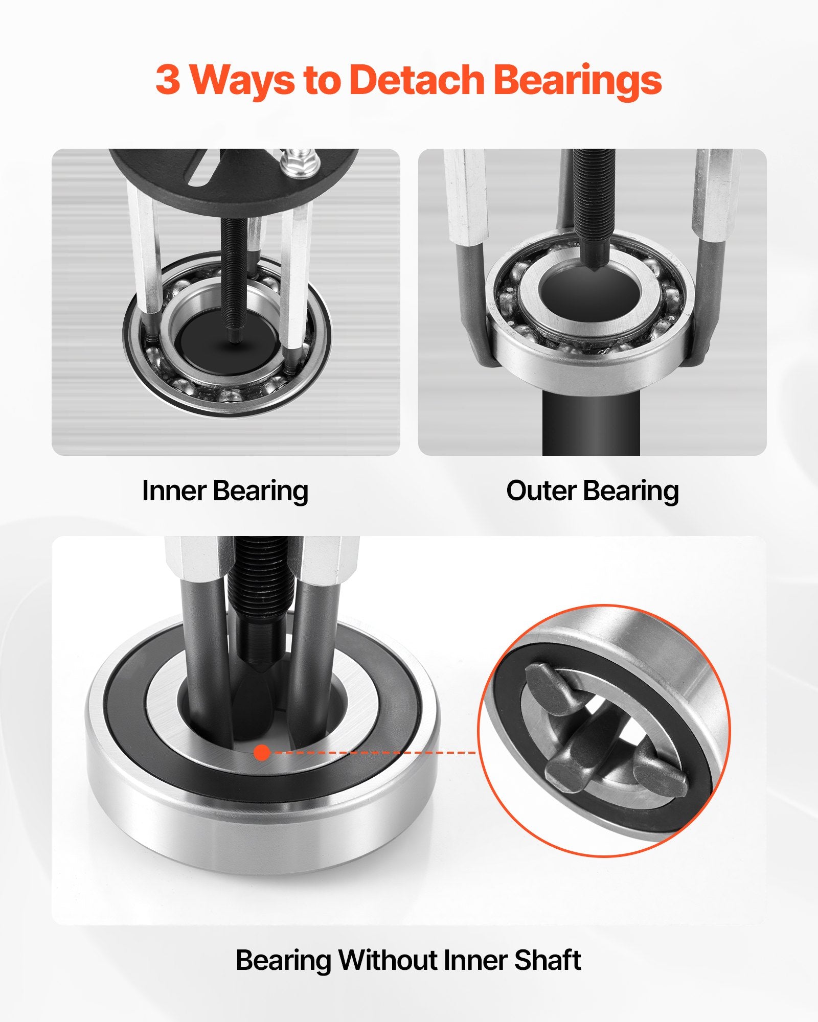 21-in-1 Bearing Puller Set, 21 PCS 3-Jaw Hook Puller for Internal External Bearings and Bearing Without Inner Shaft, Multifunctional Bearing Removal Tool with Heavy Duty Portable Storage Case