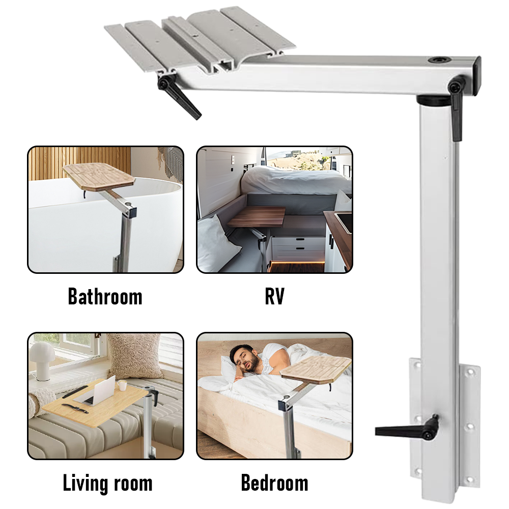 Adjustable RV Table Leg 360° Rotating Support Pedestal Table Leg RV Accessories, Detachable Aluminum Alloy Support Table Pedestal with Stepless Knob