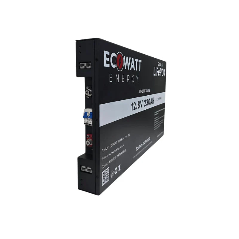 Ecowatt EcoStore Slimline PRO 230Ah 12V LiFePO4 Battery - Bluetooth